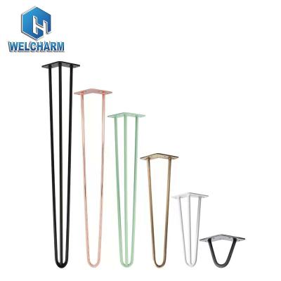 China Wholesale Modern Furniture Legs Metal Decoration Gold Steel Feet Iron Table Legs Metal Coffee Table Hairpin Legs for sale