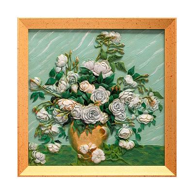 China Wholesale Waterproof+ECO-Friendly Hand Painted Canvas Painting 3D Flower DIY Wall Art Picture Flower DIY Oil Painting Home Frame For Home Decor for sale