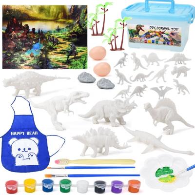 China Hot Sales Educational Dinosaurs 3D Painting Set 32 ​​Pcs DIY Painting Kit With Storage Box for sale