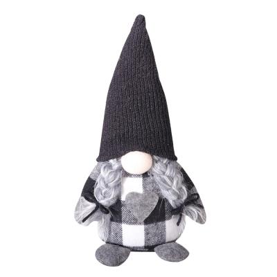 China Polyester /textile +stuff new nordic style black and white grid headed hat faceless doll dwarf brother And Sister Rudolph Doll Home Decoration Ornaments for sale