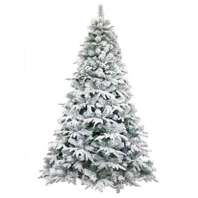 China Eco - Friendly Chritmas 225cm Snowy Large Auto Artificial Artificial Trees Flocked Christmas Tree For Christmas Party for sale