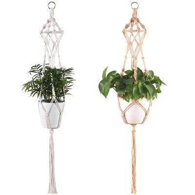 China Factory Price Eco-Friendly Wholesale Elegant Beads Macrame Plant Indoor Indoor Outdoor Hangers with Tassels Macrame Plant Hangers for sale