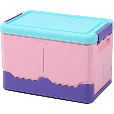 China Viable Plastic Collapsible Folding Storage Rectangle Box Storage Boxes And Trash Bins For Toys for sale