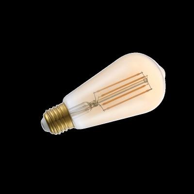 China Hot Sale Residential Vintage ST64 220-240V 7.5W 2600K 806lm E27 Ra80 LED Dimmable Filament Light Bulb CE RoHS for sale