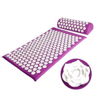 China Fit Body Cotton Nail Back And Neck Pain Relief Massage Acupressure Mat And Pillow Set for sale