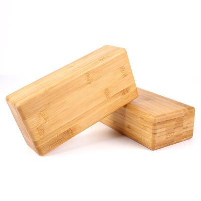 China Eco-Friendly Yoga Blocks Wooden Blocks Yoga Exercise Blocks Custom Logo Bamboo Yoga Block for sale