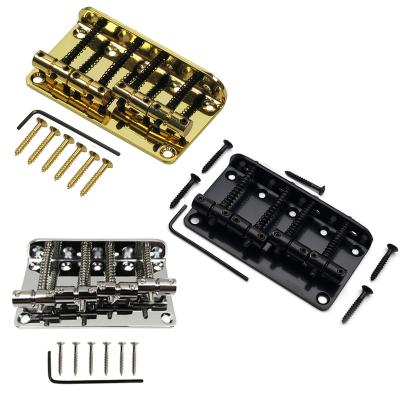 China 4 Pieces Contrabass Bridge Wholesale Bridge Electric Guitar Basses Best Pass 4 Contrabass Bridge Bass Guitar Tremolo Diy Chrome Bridge for sale