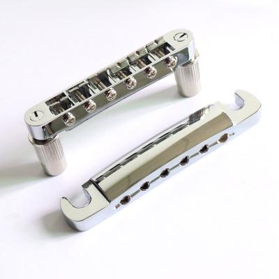 China Air-O-Matic Guitar Bridge Set TOM002 Chrome Color Air-O-Matic LP Guitar Bridge with Tailpiece for 6 String Guitars for sale