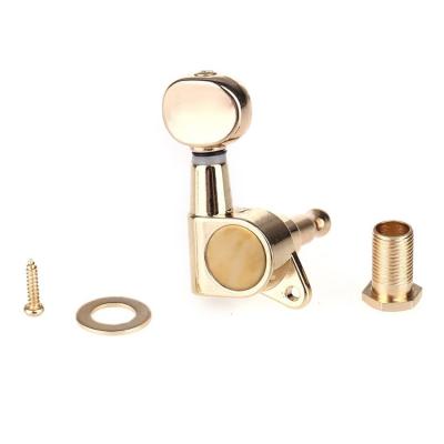 China Gold With Button Oval Gold 6 In Line Sealed Guitar Tuning Keys Machine Head Set For TL Early St Guitar Parts for sale