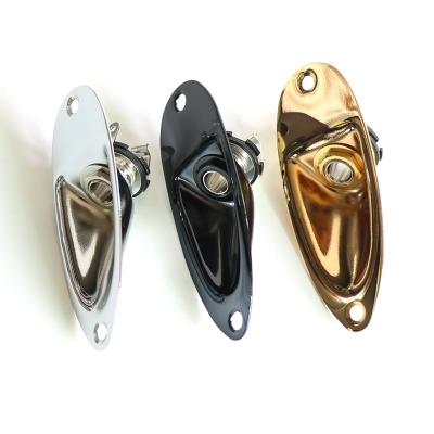 China Best Selling Chrome Color Boat Guitar Jack Plate Style Jack Plate in Gold Black Colors with 6.35 oputput Jack for sale