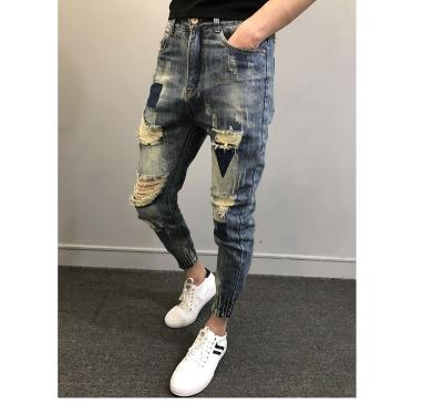 China Black Friday Sale Men Breathable Jeans Antique Casual Ripper Jeans Pants for sale