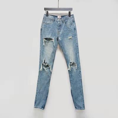 China Factory Direct Wholesale Breathable Blue Jeans Men's Stretch Ripped Skinny Denim Pants Slim Mens Jeans for sale