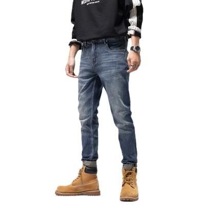 China 2022 New Breathable Fashionable Long Pants Young Vintage Style Ripped Skinny BikerJeans Streetwear Destroyed Slim Fit Men's Jeans for sale