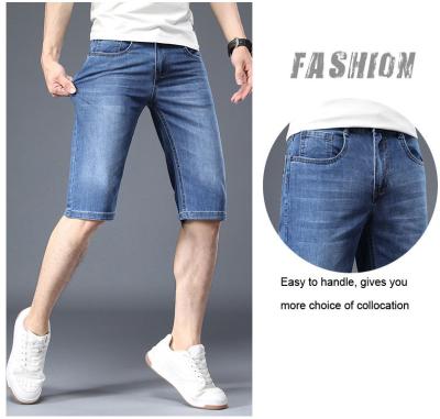 China High quality breathable jeans shorts men's summer stretch denim pants boys short pants jeans young fit skinny breathable pants the five for sale