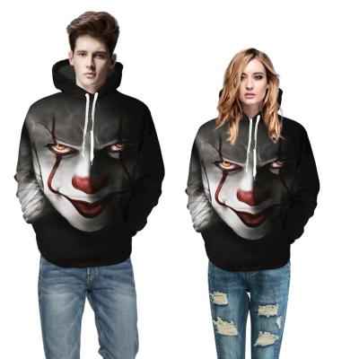 China Anti-Wrinkle Wholesale 3d Digital Printing Clown Halloween Unisex Hoodie for sale