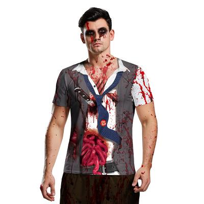 China Anti-wrinkle Halloween Zombie 3d Printing Men Digital T-shirt for sale