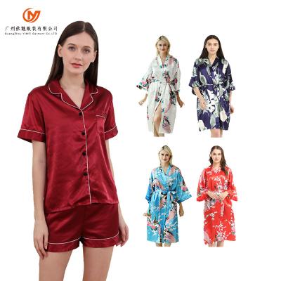 China 2 Piece Pure Silk Short Pajamas Satin Pajamas Luxury Silk Pajamas Set Short QUICK DRY Shorts Shorts for sale