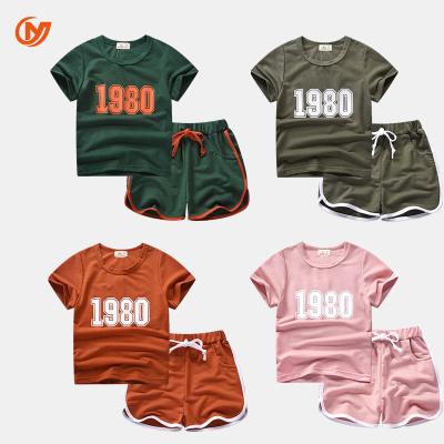 China Kids Boutique Summer Clothing Sets Baby Boy Summer Casual Clothing Sets Kids T-shirt Shorts Two Piece Set for sale