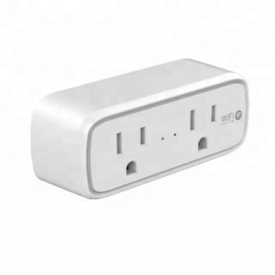 China Dual Residential / Multi-Purpose Mini 2 Smart Plug Outlets In 1 WiFi Alexa Outlet / Google Home Multi Outlet for sale