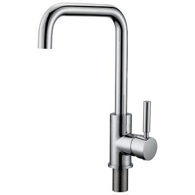 China Metered Faucets Italy Style Swept Stainless Steel Kitchen Faucet Deck Mounted With Single Lever Single Cold Kitchen Faucet Mixer Taps for sale