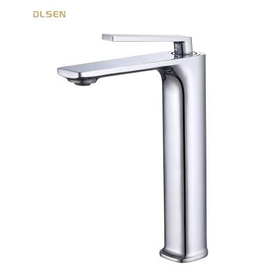 China Single Lever Large Metered Faucets Chrome Faucets Bathroom Polished Solid Copper Tall Faucets Water Tap for sale