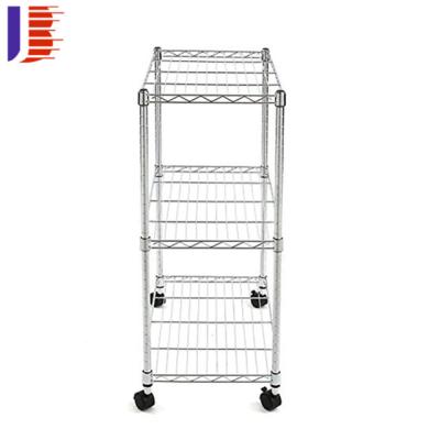 China Corrosion Protection Supermarket Snackes Rack Small Ailver Steel Display Stands Galvanized Wire Mesh Metal Rack for sale