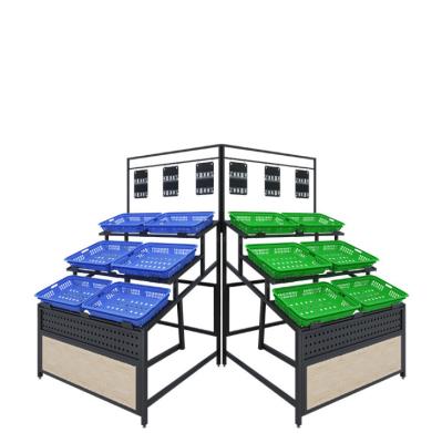 China The Corrosion Protection Fruit Vegetable Racks Display Stand For Vegetable Supermarket Shelves for sale