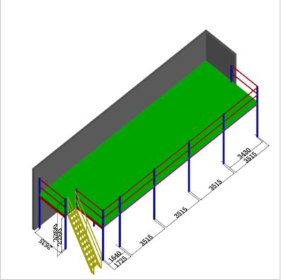 China Heavy Duty Warehouse Storage System Mezzanine Rack Jiabao, Steel Mezzanine Floor Warehouse Shelf Platform Use For 4S Auto Parts Store for sale