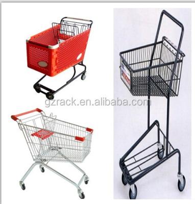 China 4 Wheel Collapsible Collapsible Supermarket Folding Shopping Trolley for sale