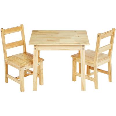 China Modern Natural Durable Solid Wood Kids Table And Chairs for sale