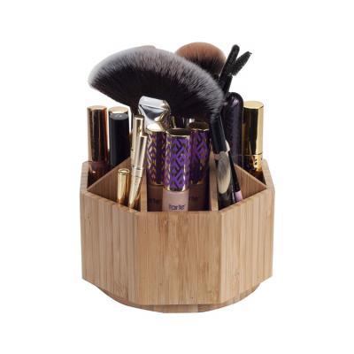 China Sustainable Makeup Organizer , Bamboo Wood Vanity Countertop Organizer Cosmetic Jewelry Storage Tray for sale