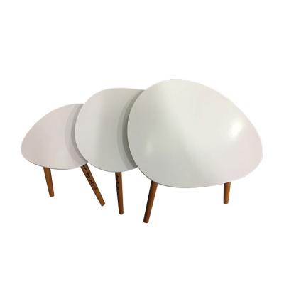 China (Other) Adjustable Coffe Table Sets, Wooden, White, Round for sale