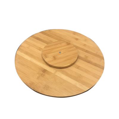 China Premium Modern Wood Round Tray For Dining Serving Table Rotating for sale