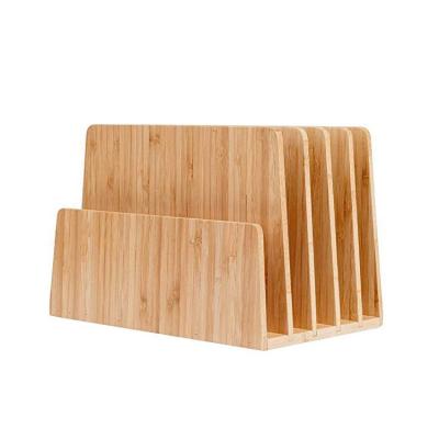 China Modern Bamboo Storage Compartments New Products Folder Desk Organizer for sale