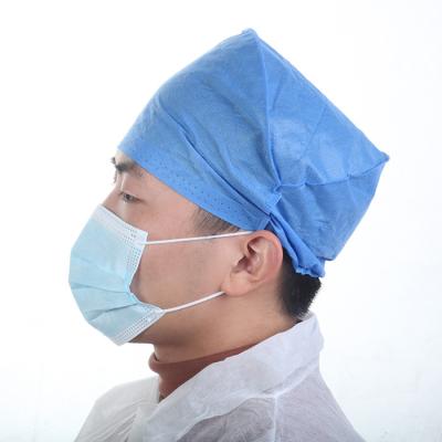 China OEM Breathable Nonwoven Disposable Dust Band Cap Round Head Cover / Hair Net Crowd Hats for sale