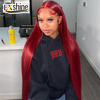 China Straight Body Wave YSE HD Lace Wig Red Hair 150% Density For Black Woman,Wholesale Burgundy Red Lace Front Wig for sale