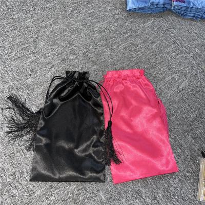 China Custom Handbag Dust Bag...Etc Logo Satin Bag Exshine, Black Satin Bag For Hair, Custom Logo Satin Bags For Hair Extensions / Bundles for sale