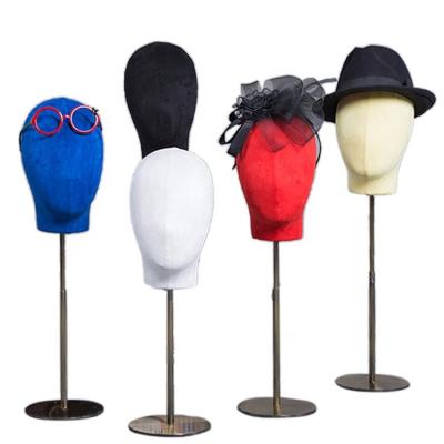 China Other PH-2 Hats Show Stand Wig Display Canvas Female Mannequin Head With Multi Color Velvet Covered For Hats for sale