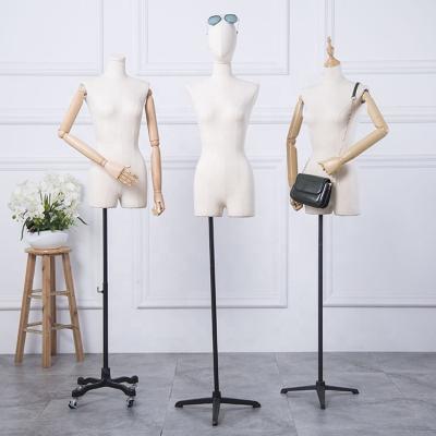 China Other DF-6 Clothes Show Tailor Dummy Female Adjustable Dress Form Mannequin Women With Natural Wood for sale