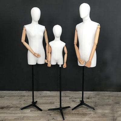 China Other NDF Group Half Torso Wholesale Adjustable Wooden Arms Dress Form Mannequin for sale