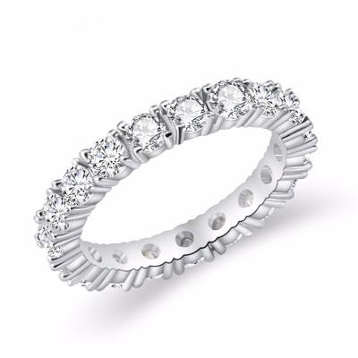 China Nickel Free Platinum or Gold Plated Sterling Silver All-Around Band Ring Set Diamond Ring For Women for sale