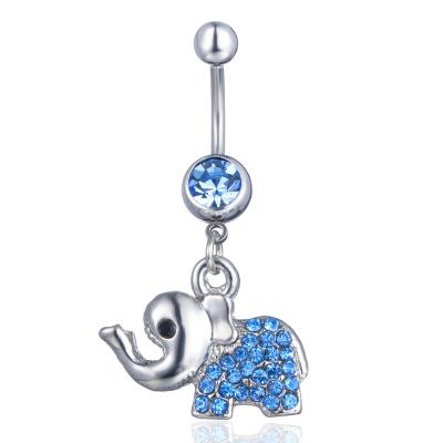 China FASHIONABLE Body Jewelry Elephant Belly Button Ring Medical Steel Navel Nail for Women for sale