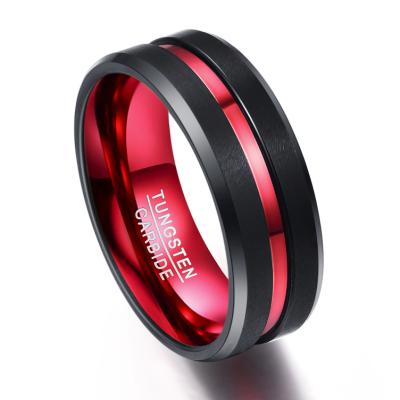 China FASHIONABLE 8mm Tungsten Steel Ring Red Green Purple Stainless Steel Rings for sale