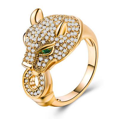 China Leopard FASHIONABLE Chef Ring Cubic Zirconia Inlay Uniquely Ring For Women Elegant for sale