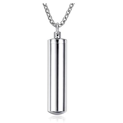 China Other Unisex Customize Memorial Keepsake Stainless Steel Cylinder Perfume Bottle Necklace for sale