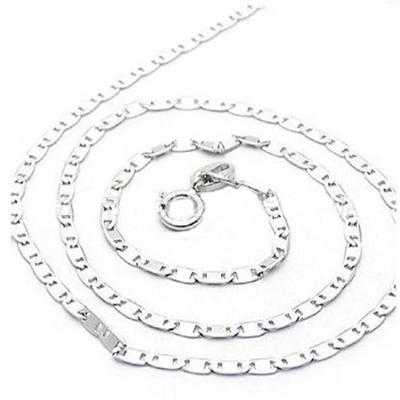 China FASHIONABLE 925 Sterling Silver Double Tile Chain Necklace Couples Classic Matching Chain for sale