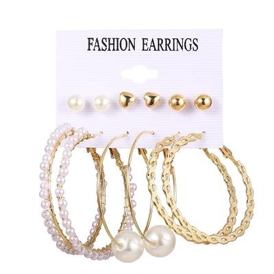 China Trendy Fashion 5 Pair Earrings Set Bohemia Circle Dangle Earrings For Girls for sale