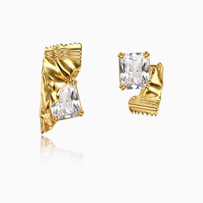 China Cute Luxury Candy Gold Plated Zircon Stud Earrings For Women Girls Best Gift for sale