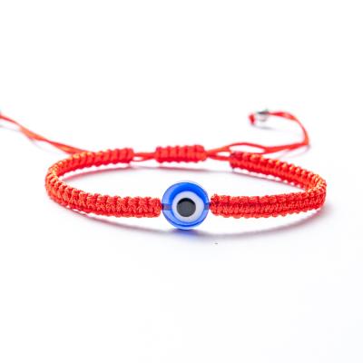 China Durable Handmade Red Evil Eyes String Macrame Braided Kabbalah Bracelet For Protection for sale