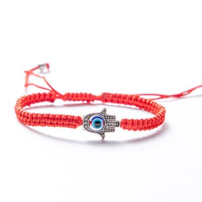 China Durable Handmade Turkish Red String Thread Evil Eyes Charm Braided Bracelet for sale